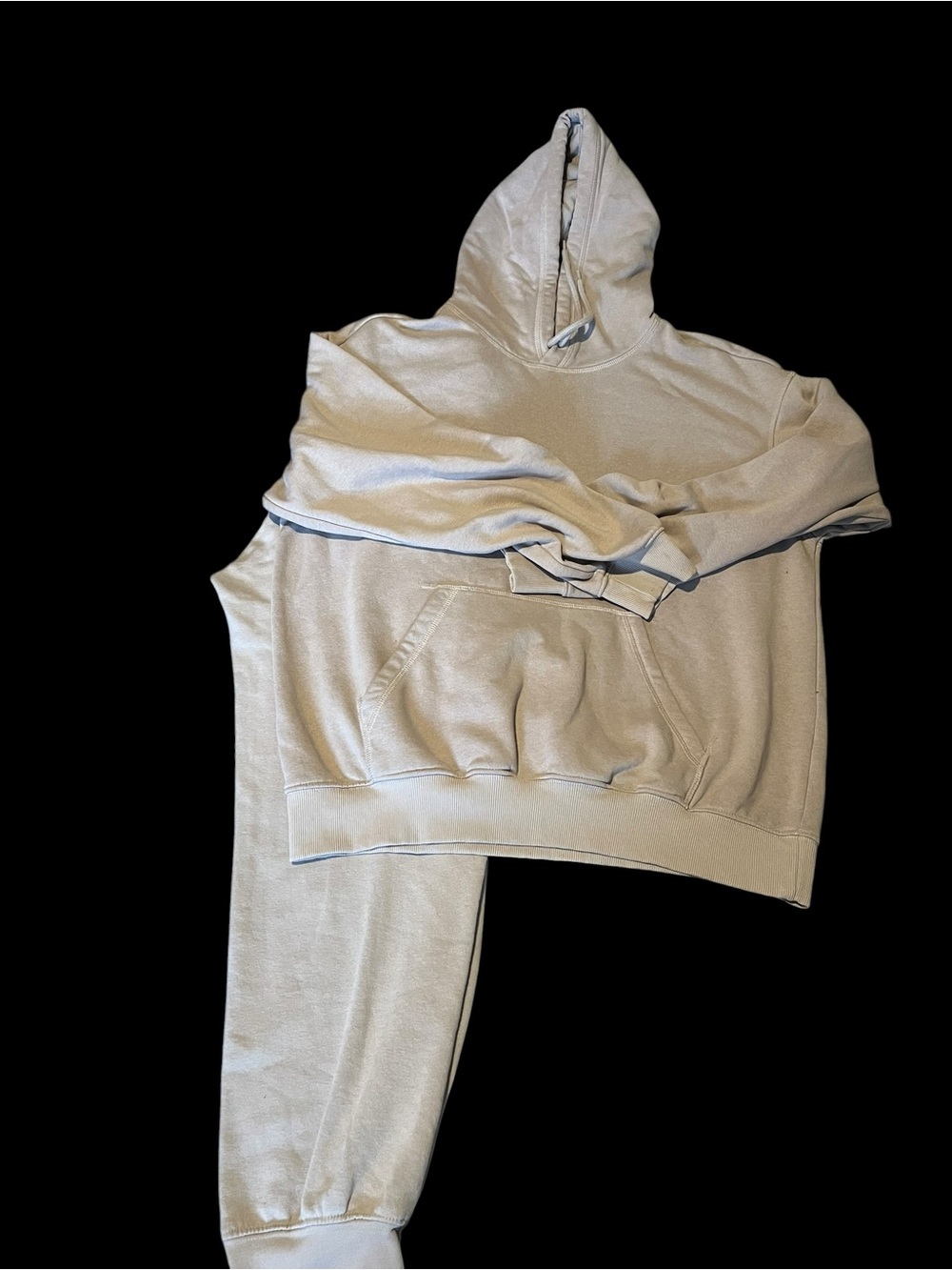 H&M Men’s relaxed fit Hoodie and Sweatpants Set in Light Beige